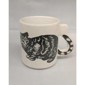 Adorable Cat Kitty Mug With Tail Handle Vintage cat mug with tail handle cat mug